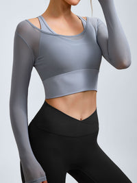 Women Knitted Nylon Yoga Long Sleeve Tops Sustainable Yoga Tops - BERLOOK