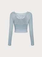 Women Knitted Nylon Yoga Long Sleeve Tops Sustainable Yoga Tops - BERLOOK