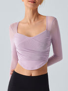 Women Knitted Nylon Yoga Long Sleeve Tops Sustainable Yoga Tops - BERLOOK