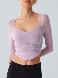 Women Knitted Nylon Yoga Long Sleeve Tops Sustainable Yoga Tops - BERLOOK