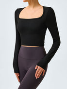 Women Knitted Nylon Yoga Long Sleeve Tops Sustainable Yoga Tops - BERLOOK