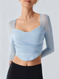 Women Knitted Nylon Yoga Long Sleeve Tops Sustainable Yoga Tops - BERLOOK