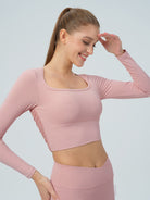 Women Knitted Nylon Yoga Long Sleeve Tops Sustainable Yoga Tops - BERLOOK
