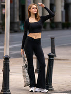 Women Knitted Nylon Yoga Long Sleeve Tops Sustainable Yoga Tops - BERLOOK