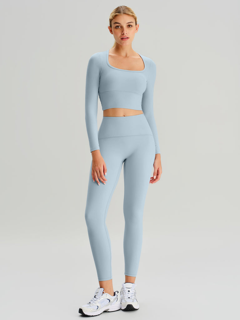 Women Knitted Nylon Yoga Long Sleeve Tops Sustainable Yoga Tops - BERLOOK