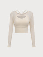 Women Knitted Nylon Yoga Long Sleeve Tops Sustainable Yoga Tops - BERLOOK
