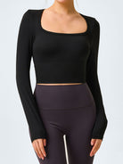 Women Knitted Nylon Yoga Long Sleeve Tops Sustainable Yoga Tops - BERLOOK