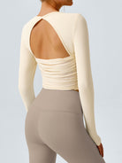 Women Knitted Nylon Yoga Long Sleeve Tops Sustainable Yoga Tops - BERLOOK