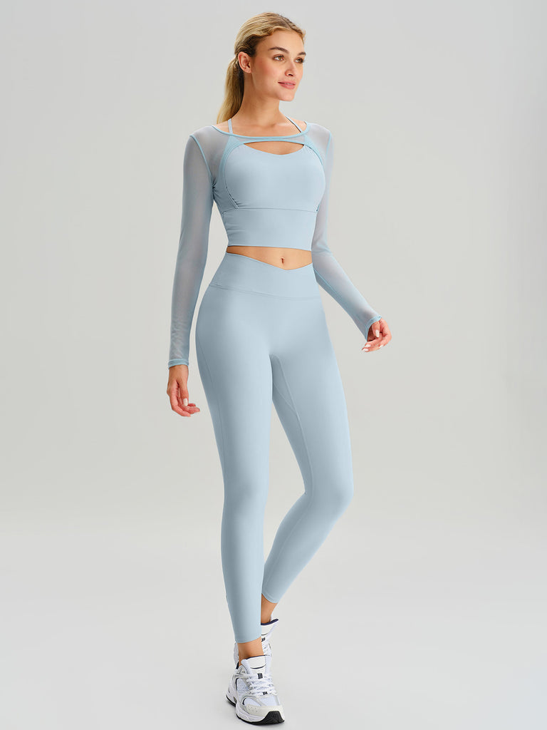 Women Knitted Nylon Yoga Long Sleeve Tops Sustainable Yoga Tops - BERLOOK
