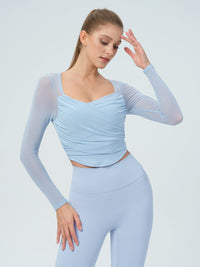 Women Knitted Nylon Yoga Long Sleeve Tops Sustainable Yoga Tops - BERLOOK