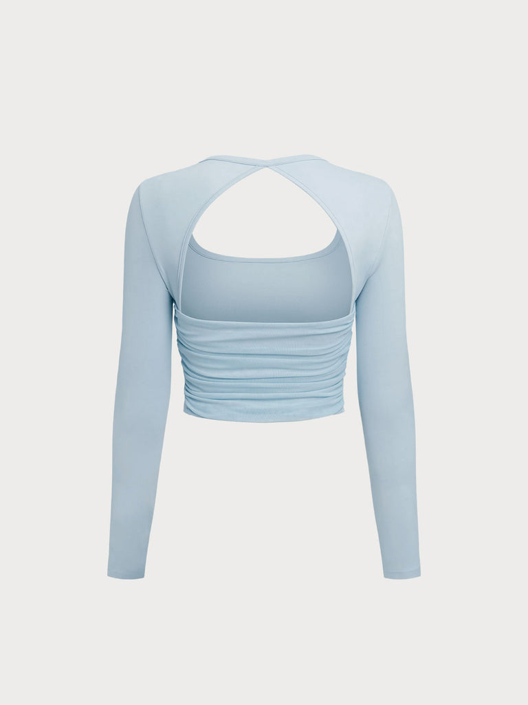 Women Knitted Nylon Yoga Long Sleeve Tops Sustainable Yoga Tops - BERLOOK