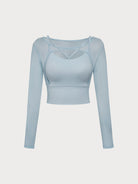 Women Knitted Nylon Yoga Long Sleeve Tops Sustainable Yoga Tops - BERLOOK