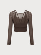 Women Knitted Nylon Yoga Long Sleeve Tops Sustainable Yoga Tops - BERLOOK