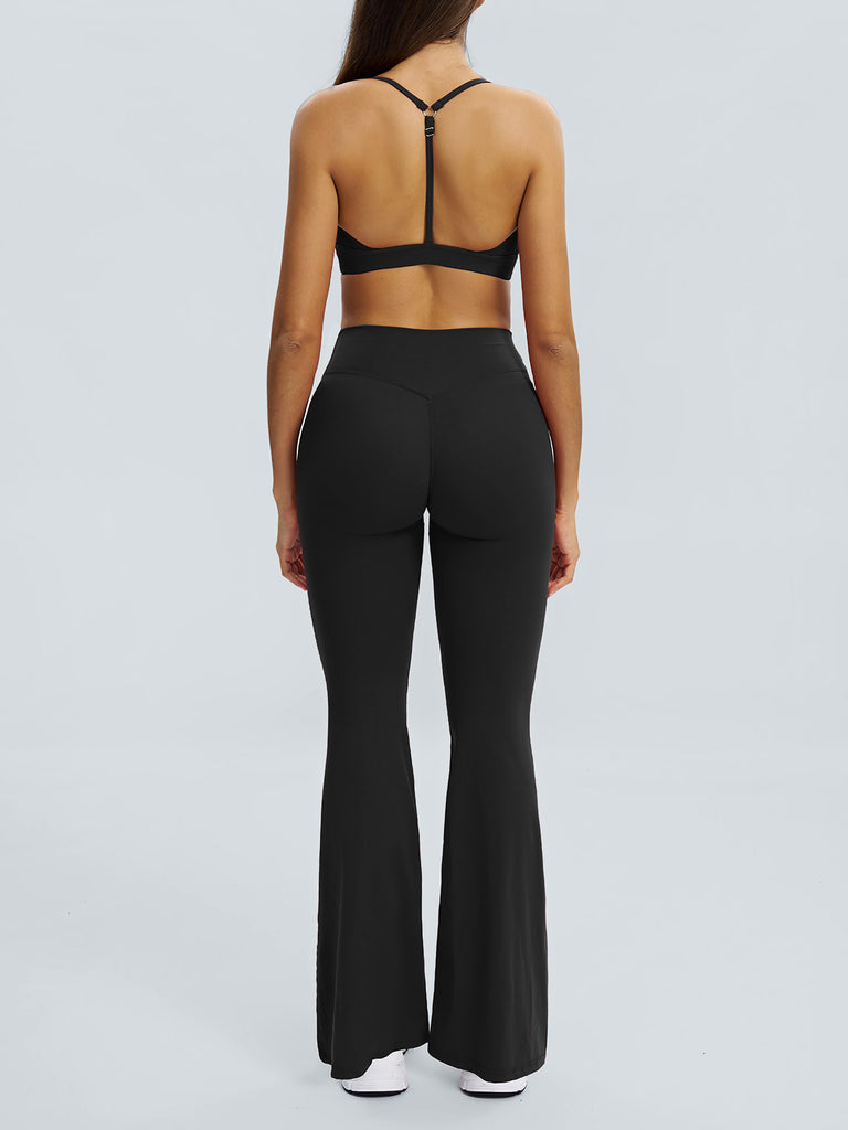Women Knitted Nylon Yoga Pants Sustainable Yoga Bottoms - BERLOOK