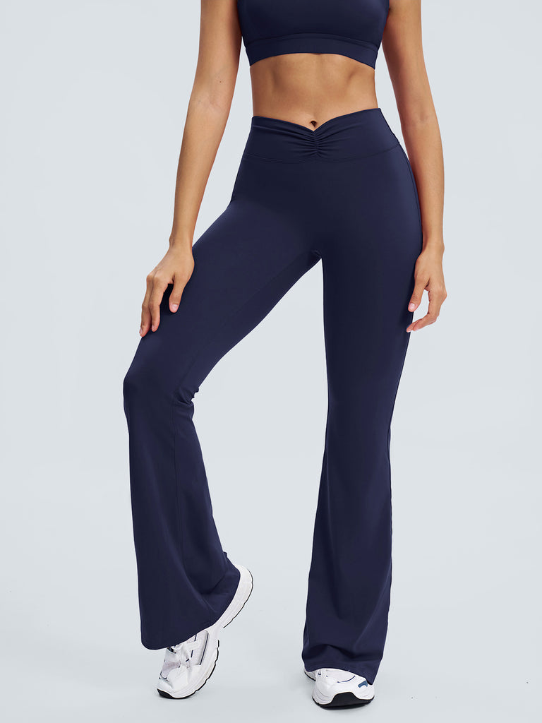 Women Knitted Nylon Yoga Pants Sustainable Yoga Bottoms - BERLOOK