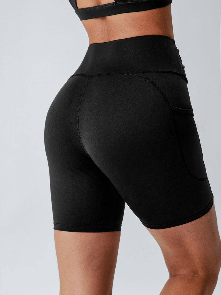 Women Knitted Nylon Yoga Shorts Sustainable Yoga Bottoms - BERLOOK