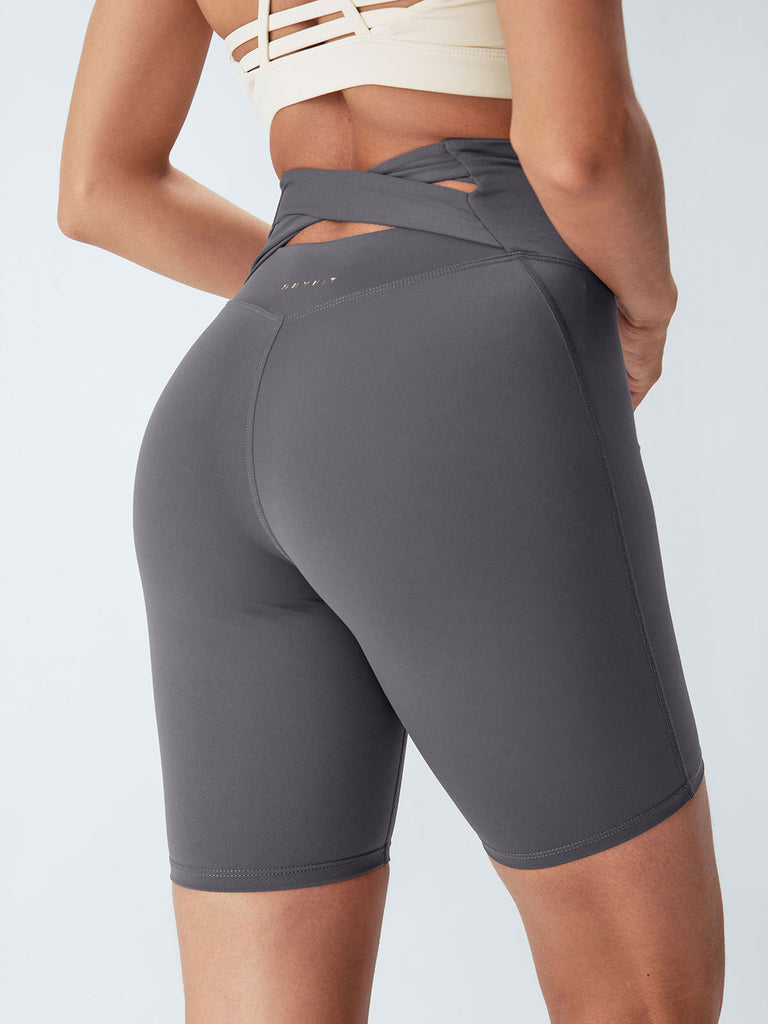 Women Knitted Nylon Yoga Shorts Sustainable Yoga Bottoms - BERLOOK