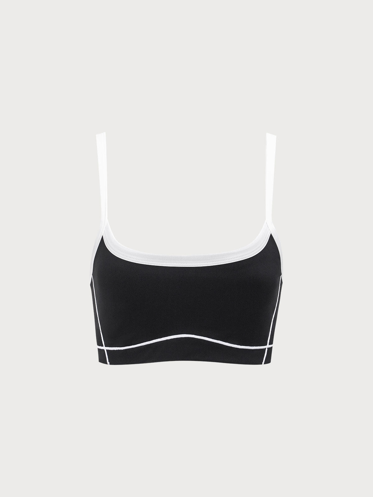 Women Knitted Nylon Yoga Sports Bras Black Sustainable Yoga Tops - BERLOOK