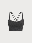 Women Knitted Nylon Yoga Sports Bras Grey Sustainable Yoga Tops - BERLOOK