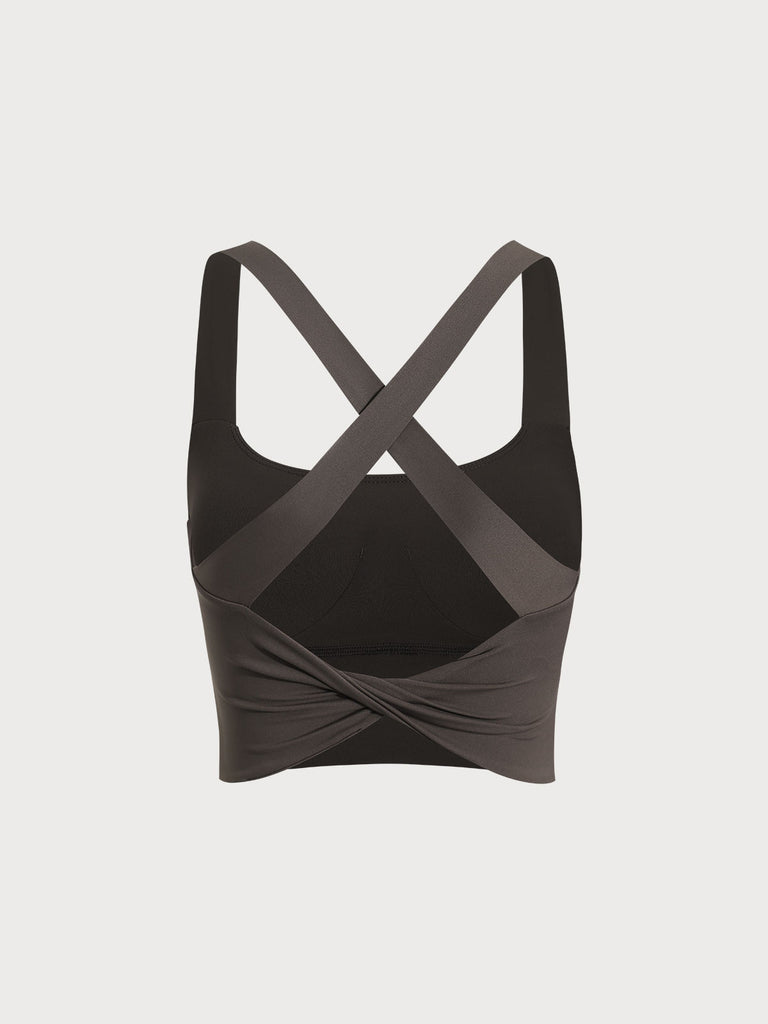 Women Knitted Nylon Yoga Sports Bras Sustainable Yoga Tops - BERLOOK