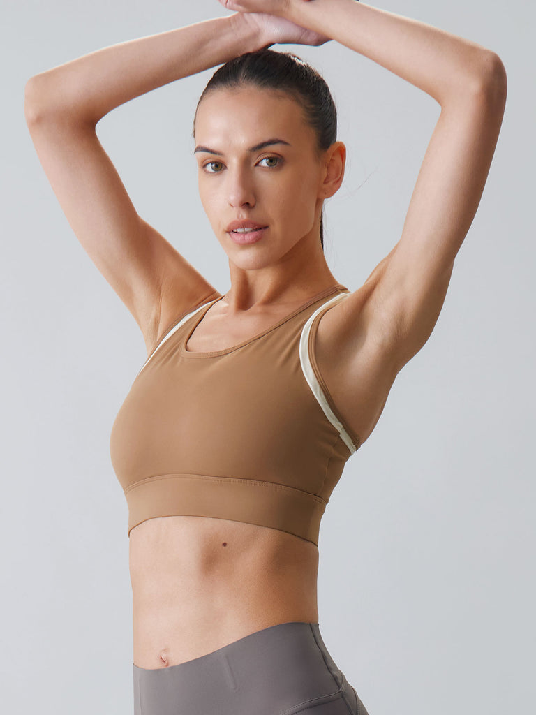 Women Knitted Nylon Yoga Sports Bras Sustainable Yoga Tops - BERLOOK