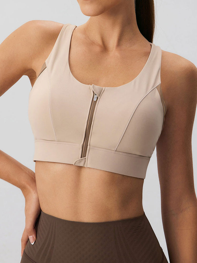 Women Knitted Nylon Yoga Sports Bras Sustainable Yoga Tops - BERLOOK