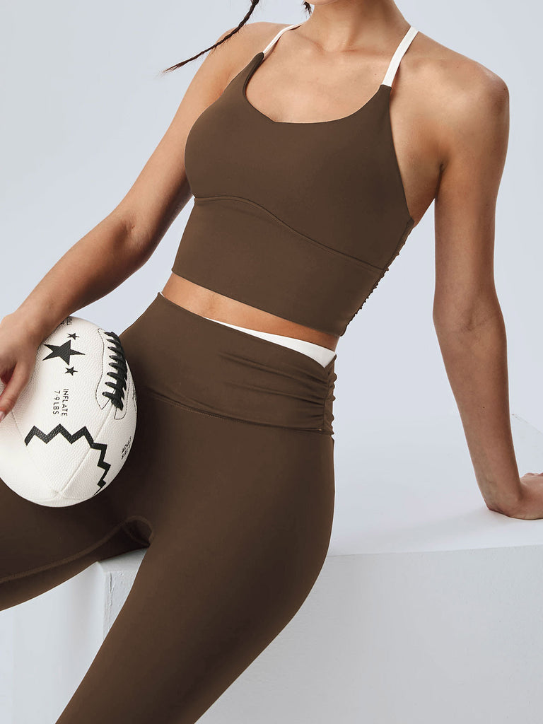 Women Knitted Nylon Yoga Sports Bras Sustainable Yoga Tops - BERLOOK