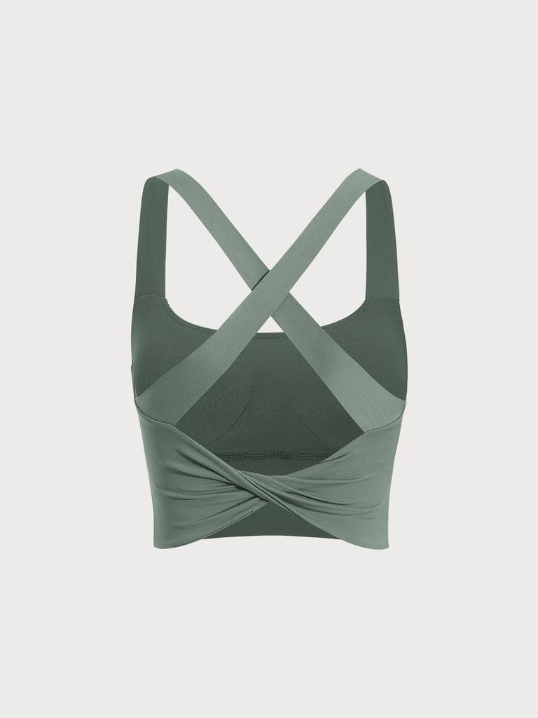 Women Knitted Nylon Yoga Sports Bras Sustainable Yoga Tops - BERLOOK