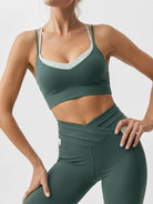 Women Knitted Nylon Yoga Sports Bras Sustainable Yoga Tops - BERLOOK