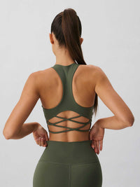 Women Knitted Nylon Yoga Sports Bras Sustainable Yoga Tops - BERLOOK