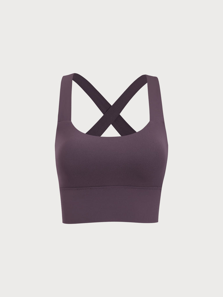 Women Knitted Nylon Yoga Sports Bras Sustainable Yoga Tops - BERLOOK