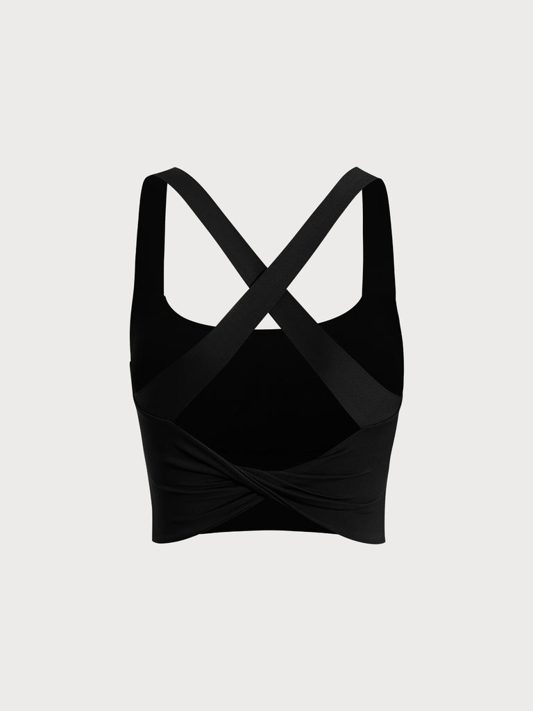 Women Knitted Nylon Yoga Sports Bras Sustainable Yoga Tops - BERLOOK