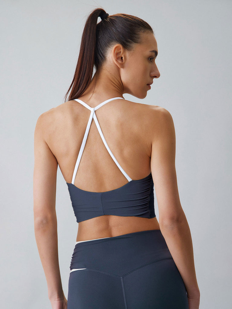 Women Knitted Nylon Yoga Sports Bras Sustainable Yoga Tops - BERLOOK