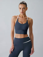 Women Knitted Nylon Yoga Sports Bras Sustainable Yoga Tops - BERLOOK