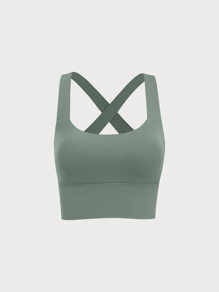 Women Knitted Nylon Yoga Sports Bras Sustainable Yoga Tops - BERLOOK