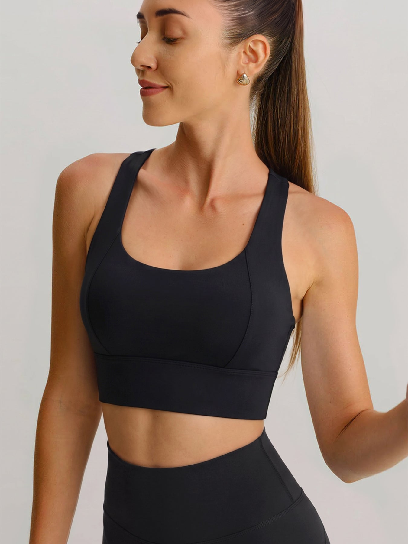 Women Knitted Nylon Yoga Sports Bras Sustainable Yoga Tops - BERLOOK