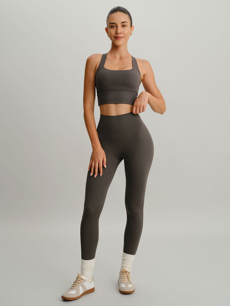 Women Knitted Nylon Yoga Sports Bras Sustainable Yoga Tops - BERLOOK