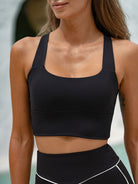 Women Knitted Nylon Yoga Sports Bras Sustainable Yoga Tops - BERLOOK