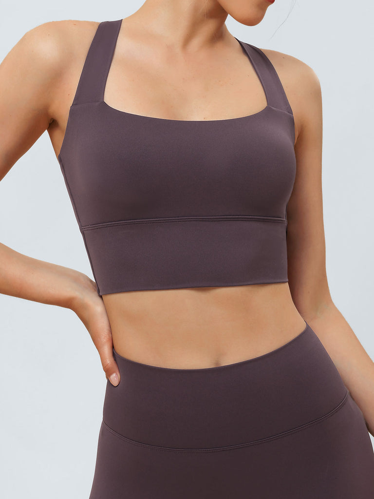 Women Knitted Nylon Yoga Sports Bras Sustainable Yoga Tops - BERLOOK