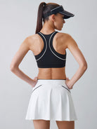 Women Knitted Nylon Yoga Sports Bras Sustainable Yoga Tops - BERLOOK