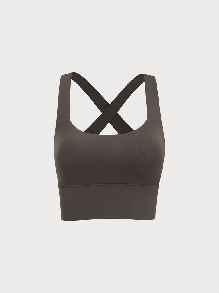 Women Knitted Nylon Yoga Sports Bras Sustainable Yoga Tops - BERLOOK