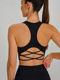 Women Knitted Nylon Yoga Sports Bras Sustainable Yoga Tops - BERLOOK