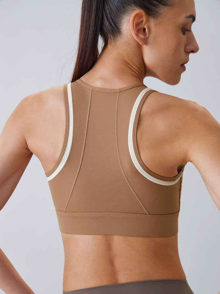 Women Knitted Nylon Yoga Sports Bras Sustainable Yoga Tops - BERLOOK