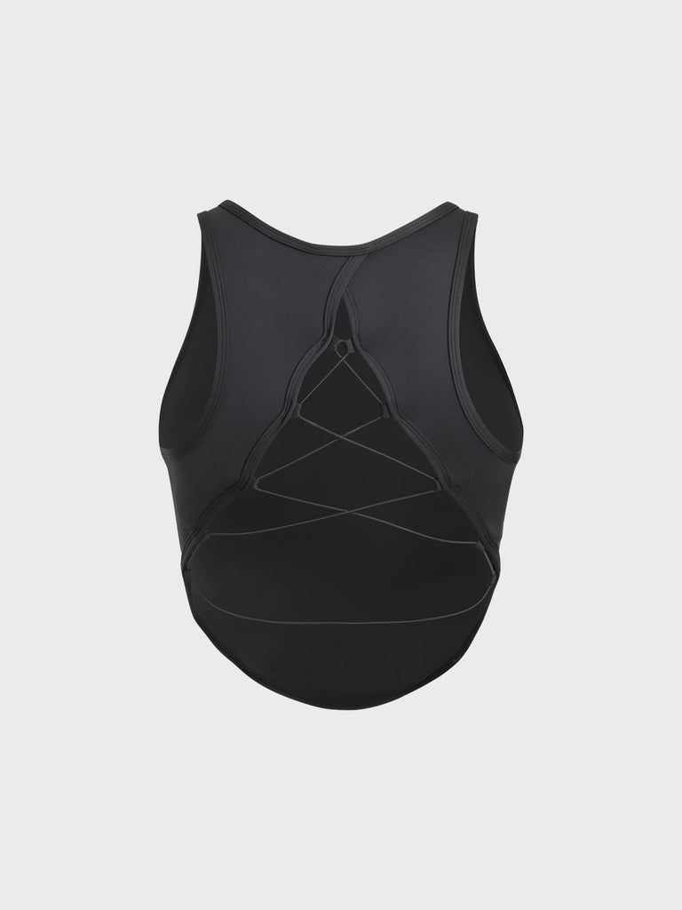 Women Knitted Nylon Yoga Sports Bras Sustainable Yoga Tops - BERLOOK
