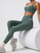 Women Knitted Nylon Yoga Sports Bras Sustainable Yoga Tops - BERLOOK