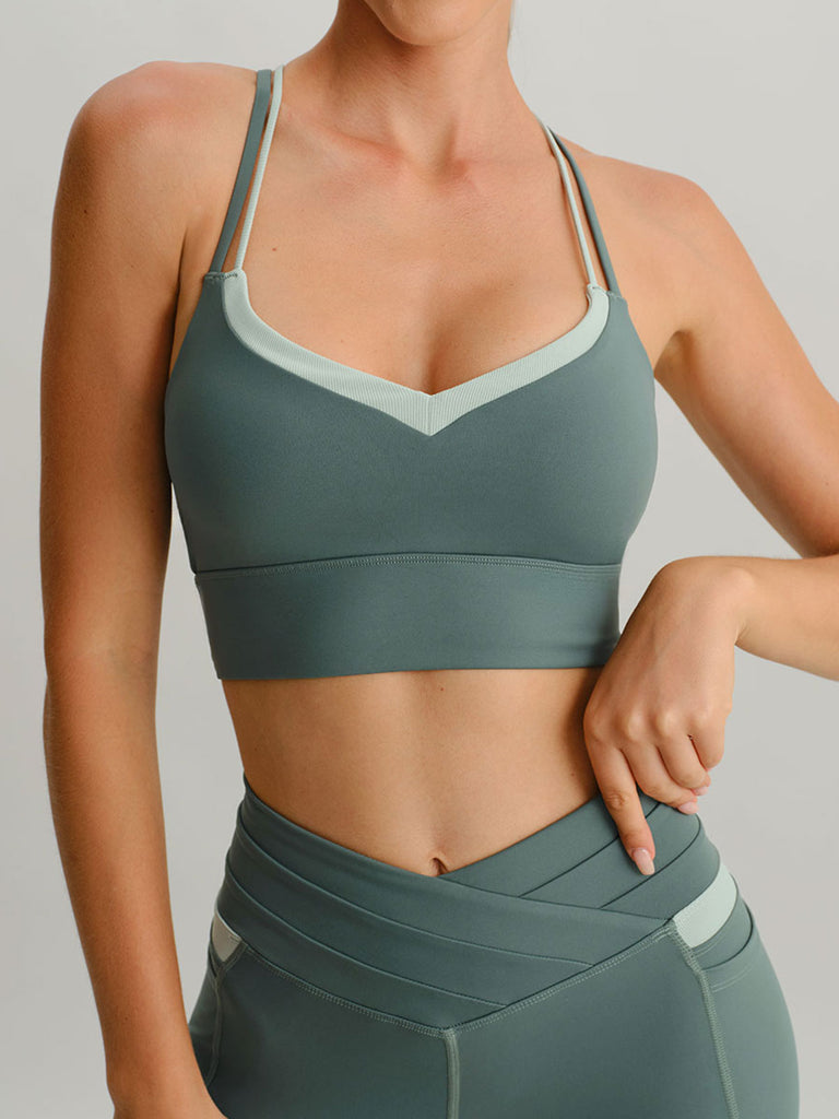 Women Knitted Nylon Yoga Sports Bras Sustainable Yoga Tops - BERLOOK
