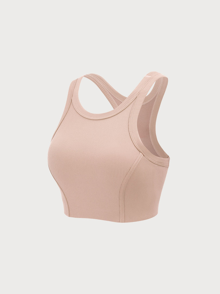 Women Knitted Nylon Yoga Sports Bras Sustainable Yoga Tops - BERLOOK