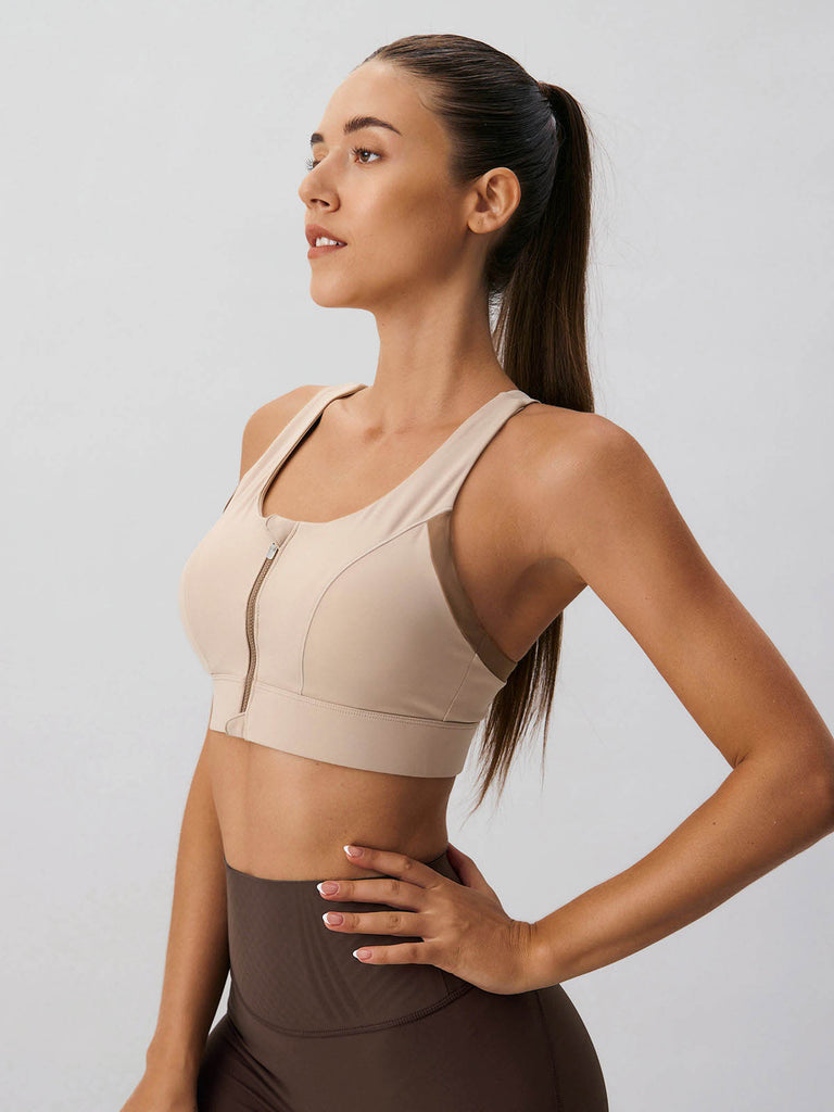 Women Knitted Nylon Yoga Sports Bras Sustainable Yoga Tops - BERLOOK