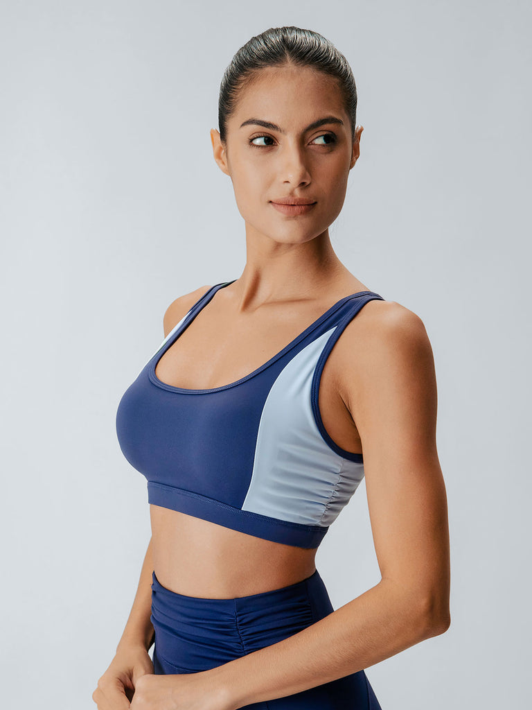 Women Knitted Nylon Yoga Sports Bras Sustainable Yoga Tops - BERLOOK