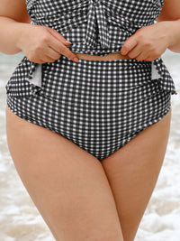 Women Knitted Polyester Bikini Bottoms Black Sustainable Plus Size Tankinis - BERLOOK